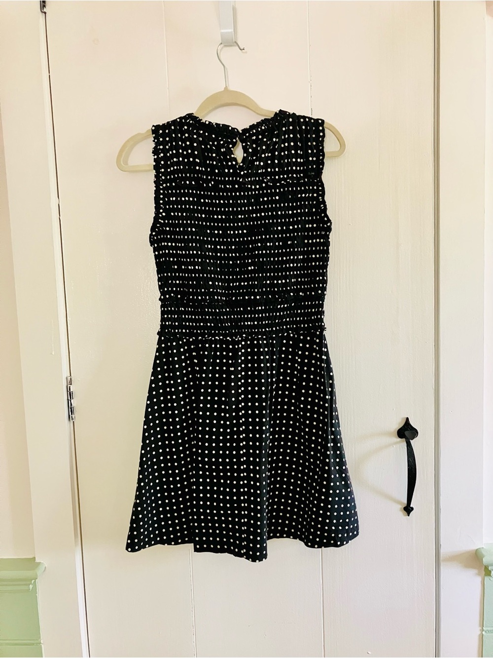 Madewell Ruffled Scoopneck Mini Dress in Dot - Picture 6 of 6